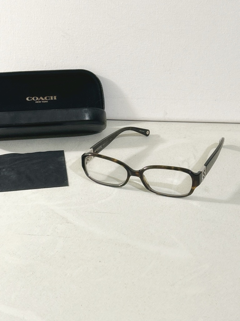 Coach Women's Tortoiseshell Rectangle Eyeglasses Frames with Case, Style 5001